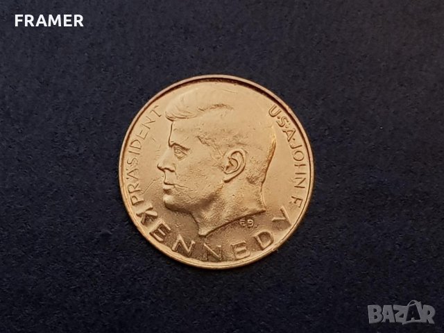 1963 Медал ЗЛАТЕН 21,6 карата Кенеди Далас RRR монета златна, снимка 1