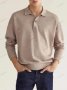 Мъжка едноцветна блуза с дълъг ръкав, 10цвята - 023