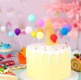 16 броя изкуствени мини балони на тел шарени декорация на торта , снимка 3