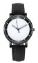 Нов дамски ръчен часовник с кожена каишка в черно и бяло.