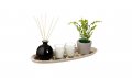 Дървена поставка за чаени свещи и саксия с растение