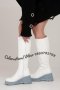 Ботуши на платформа - бяла кожа със сиво ходило - BSX10, снимка 2