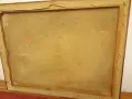 Репродукция стара българска картина масло платно Лов на лъвове 1920-1940г старинна картина, снимка 6
