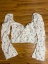 Уникален кукленски топ буфан ръкав бюстие памук ,памучно елегантно бяло с черешки череши, снимка 3