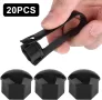 Комплект капачки за болтове на джантите 19мм - ЧЕРНИ 20бр., снимка 5