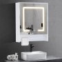 Шкаф за баня с огледало и LED осветление WFBS-BC-D0234WH, снимка 1 - Шкафове - 42412253