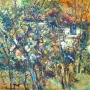 "Балканджийски пейзаж", худ. Ирена Стоянова, 2009 г., снимка 1