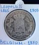 Монета Белгия - 5 Франка 1870 г. Леополд II - Сребро, снимка 1