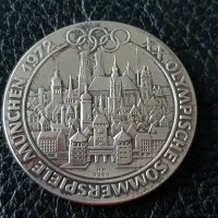 9999 ‰ Сребро Немски медал плакет Мюнхен 1972 Oz унция, снимка 1 - Нумизматика и бонистика - 36770210