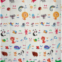 4134 Сгъваемо детско килимче за игра, топлоизолиращо 180x200х1см - модел Животни в самолет и азбука, снимка 7 - Други - 44793278