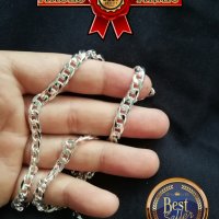 Посребрен сребърен масивен ланец 12 мм плетка панцер бижу верига мода синджир бижутерия Благородна т, снимка 11 - Колиета, медальони, синджири - 38368249