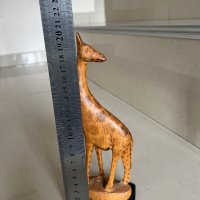Дървена статуетка жираф, снимка 3 - Статуетки - 42626887
