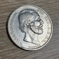 2 1/2 гулден 1871 г, Нидерландия - сребърна монета, снимка 3 - Нумизматика и бонистика - 44474843
