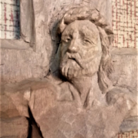 дърворезба голям кръст Христос орех с ковани пирони, снимка 2 - Други ценни предмети - 36431172