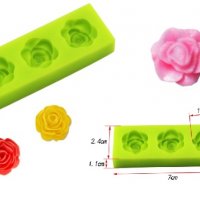 1.7 см 3 рози розички силиконов молд форма декорация торта фондан сладки мъфини