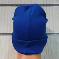 Нова мъжка зимна шапка с подгъв в син цвят, снимка 4 - Шапки - 39325482