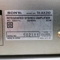 Стерео усилвател Sony TA-AX310, снимка 4 - Ресийвъри, усилватели, смесителни пултове - 29756756