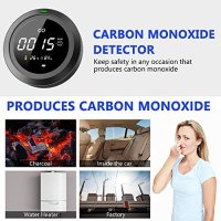Нов Детектор за въглероден окис Преносима аларма Измервател за CO, температура и влажност на въздуха, снимка 4 - Други стоки за дома - 40448984