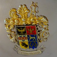 Посребрено плато с позлатен герб,маркировка. , снимка 3 - Антикварни и старинни предмети - 36814207
