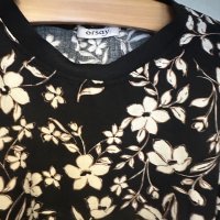 Флорална блуза Orsay, размер S/M, снимка 2 - Блузи с дълъг ръкав и пуловери - 44392297