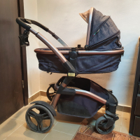 Комбинирана бебешка количка 3 в 1 Carra Tesoro Деним, снимка 3 - Детски колички - 44793271