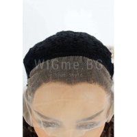 Дълга къдрава тъмнокестенява лейс фронт перука Пенелопе, снимка 6 - Аксесоари за коса - 27905002