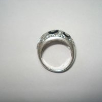 Сребърен пръстен с циркони и емайл, снимка 5 - Пръстени - 42260080