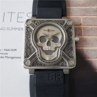 Мъжки часовник Bell & Ross Skull Burn Limited Edition с кварцов механизъм, снимка 1 - Мъжки - 37344465