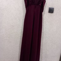 Дълга Бална рокля цвят бордо размер S, снимка 1 - Рокли - 44344056