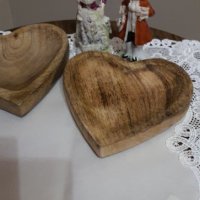 Дървени  купички сърца, снимка 1 - Декорация за дома - 44489776