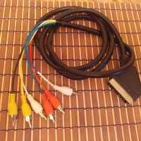 Немски кабел 6 чинч към скарт 2метра, снимка 5 - Плейъри, домашно кино, прожектори - 31040523