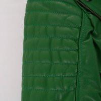Дамско кожено яке в зелено марка Basics & More - M, снимка 9 - Якета - 38508835