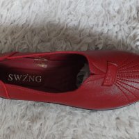 Обувки еко кожа, червени, код 409/ББ2/22, снимка 4 - Дамски ежедневни обувки - 42245478