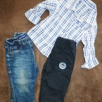 Лот маркови дънки, панталон, риза 68-74 см, снимка 1 - Панталони и долнища за бебе - 30201388