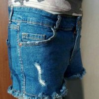 Дънкови панталонки с накъсан ефект🍀❤S/M,M❤🍀арт.494, снимка 1 - Къси панталони и бермуди - 36659573