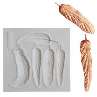 Тесни пера перо силиконов молд форма за фондан украса декор торта и др, снимка 1 - Форми - 30343133