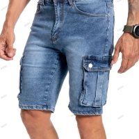Мъжки дънкови къси панталони с няколко джоба, 2цвята - 023 , снимка 12 - Къси панталони - 40588267