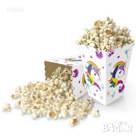 Unicorn Еднорог дъга Парти кутия за дребни лакомства пуканки и др, снимка 1