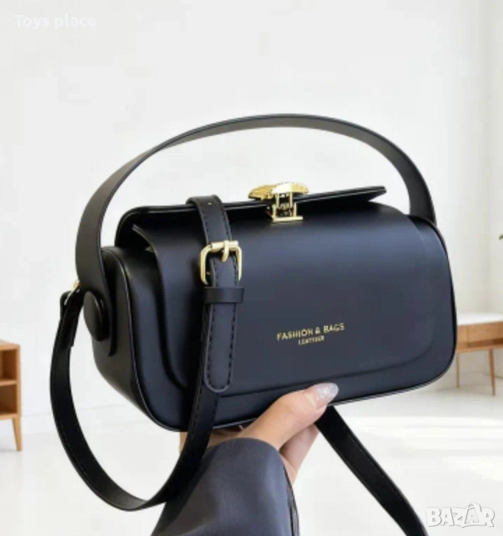 Нова страхотна малка черна чанта от висококачествена твърда еко кожа Намаление, снимка 1