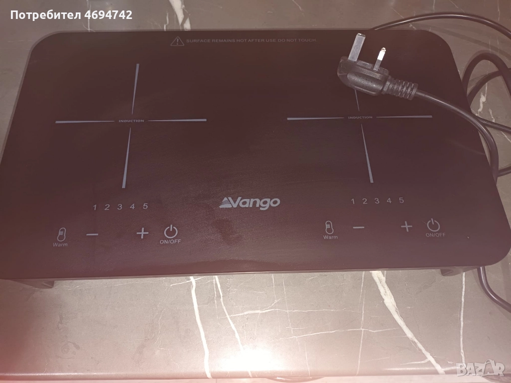 Индукционен Котлон VANGO SIZZLE DOUBLE, снимка 1