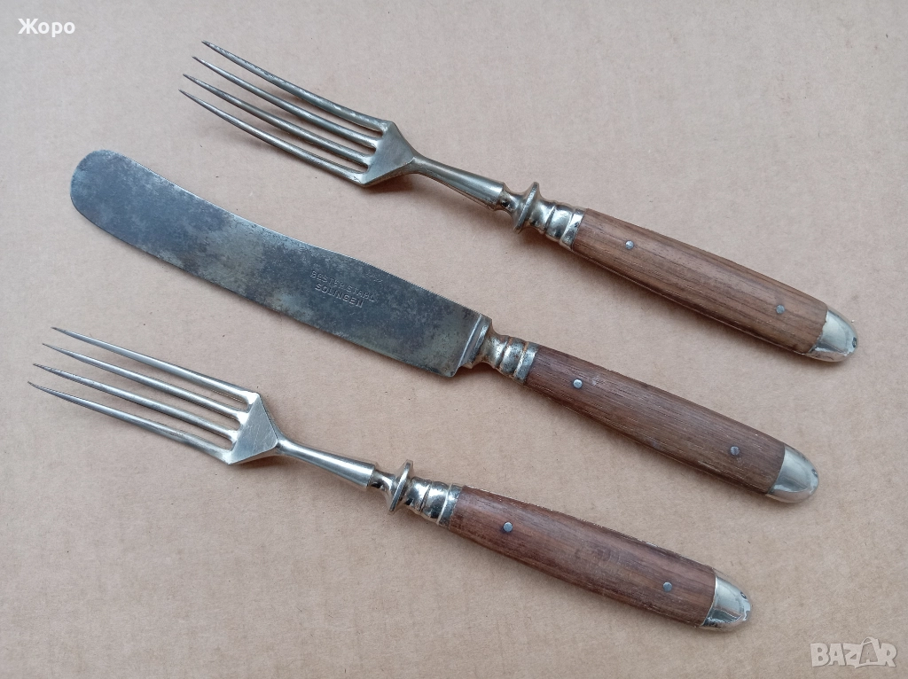 старинни прибори SOLINGEN СОЛИНГЕН вилица нож, снимка 1