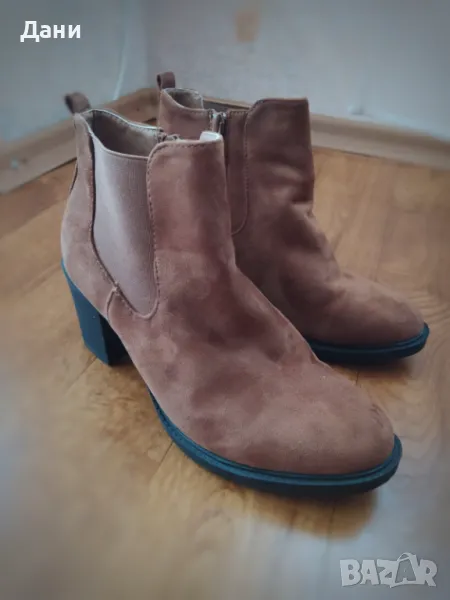 Дамски боти, Велур, Кафяви 39, снимка 1