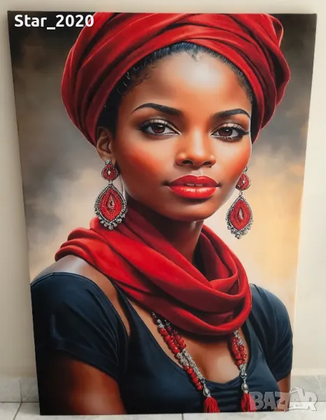 Светеща картина с LED осветление - жената 09, снимка 1