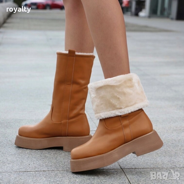 Равни боти - кафява кожа - DFG88, снимка 1