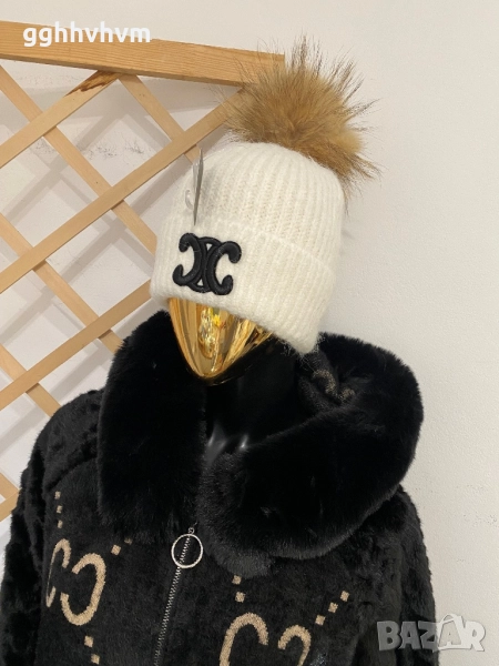 Шапка с естествен пух 4 цвята, снимка 1