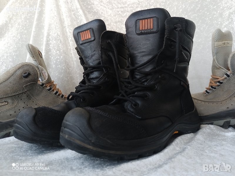 кубинки работни Ergos® Montana 3 Black Leather Composite Safety BOOTS ,100% естествена кожа, снимка 1