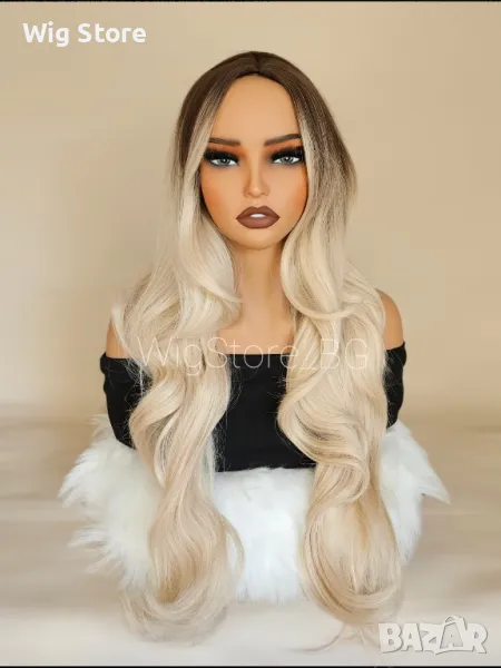 Руса омбре къдрава перука без бретон, снимка 1