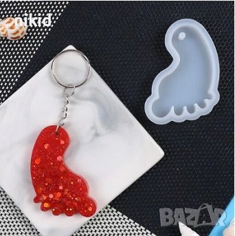 Малко краче Крак стъпало стъпка плитък силиконов молд форма фондан украса смола висулка шоколад гипс, снимка 1