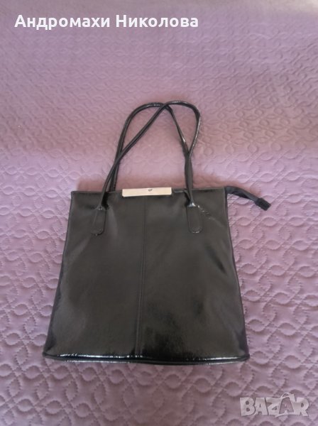Дамска чанта - черен лак, снимка 1