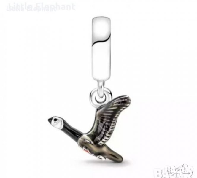 Сребърен висящ елемент,колекция"Animals"-Канадска гъска/нов, снимка 1